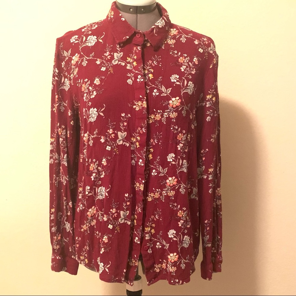 Button Up Rayon Top